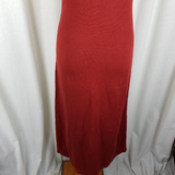 Peruvian Connection Pima Cotton Sangria Ribbed Shoulder Maxi Dress Womens XS