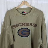 Vintage Puma Team NFL Green Bay Packers Chenille Patch Sweatshirt Mens XL