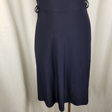 Leona Edmiston Stretch Faux Wrap Fit & Flare Twirl Dress Womens 2 Banded Waist