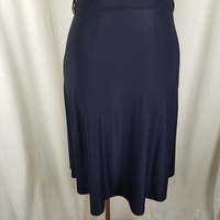 Leona Edmiston Stretch Faux Wrap Fit & Flare Twirl Dress Womens 2 Banded Waist