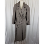 Vintage Etienne Aigner Double Breasted Belted Military Spy Trench Coat Womens 8P