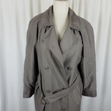 Vintage Etienne Aigner Double Breasted Belted Military Spy Trench Coat Womens 8P