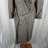 Vintage Etienne Aigner Double Breasted Belted Military Spy Trench Coat Womens 8P