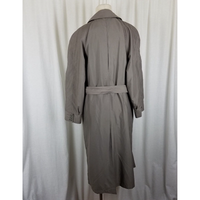Vintage Etienne Aigner Double Breasted Belted Military Spy Trench Coat Womens 8P