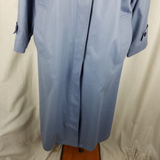 Vintage London Fog Wamsutta Funnel Neck Long Trench Coat Womens 6 Powder Blue