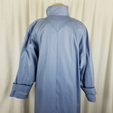 Vintage London Fog Wamsutta Funnel Neck Long Trench Coat Womens 6 Powder Blue