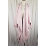 Eliza J Stretch Shawl Collar Draped Ruffled Swing Wrap Coat Womens L Blush Pink