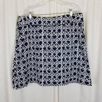 LizGolf Claiborne Cotton Stretch Woven Ribbon Grid Print Skort Skirt Womens 16W