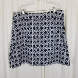LizGolf Claiborne Cotton Stretch Woven Ribbon Grid Print Skort Skirt Womens 16W