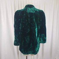 Sasson Glenoit Faux Shaggy Fur Midi Car Coat Long Jacket Womens M Emerald Green