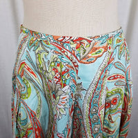 Tommy Bahama Cotton Stretch Paisley Pleated Short Twirl Skirt Womens 8 Pastels