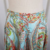Tommy Bahama Cotton Stretch Paisley Pleated Short Twirl Skirt Womens 8 Pastels