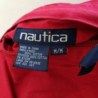 Nautica Reversible Spellout Windbreaker Jacket Mens M Racing Stripes Colorblock