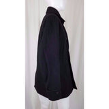 Five Four Wool Asymmetrical Button Up Peacoat Coat Shirt Jacket Mens L Black 54