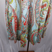 Tommy Bahama Cotton Stretch Paisley Pleated Short Twirl Skirt Womens 8 Pastels