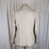 Christian Dior Wool Fringe Off Center Button Blazer Evening Jacket Womens 12 USA