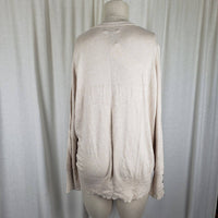 Kenneth Cole Reaction Lightweight Knit V-Neck Sweater Womens XL Oatmeal SA7001