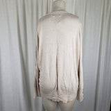 Kenneth Cole Reaction Lightweight Knit V-Neck Sweater Womens XL Oatmeal SA7001