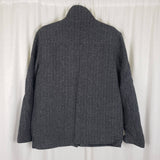 Kenneth Cole NY Herringbone Tweed Wool Bomber Field Jacket Mens M Black & White