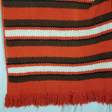 Vintage Crochet 70s Stripes Afghan Grandma Blanket Handmade 60x77 Twin Throw