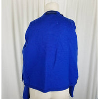 Karen Scott Cobalt Blue Boiled Wool Heavyweight Sweater Cardigan Jacket Women PM