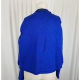 Karen Scott Cobalt Blue Boiled Wool Heavyweight Sweater Cardigan Jacket Women PM