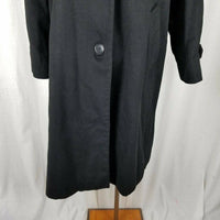 Vintage Jones New York Long Maxi Pure Wool Stroller Coat Peacoat Womens L Black