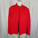 Vintage Pendleton Open Front Collarless Pure Virgin Wool Blazer Jacket Womens L