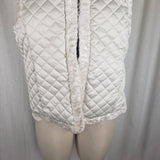 Ralph Lauren Faux Persian Fur Quilted Reversible White Vest Womens size L Plush