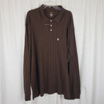 Saddlebred Tall Man Henley 1/4 Button Collared Long Sleeve Polo Shirt Mens 3XLT