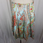 Tommy Bahama Cotton Stretch Paisley Pleated Short Twirl Skirt Womens 8 Pastels