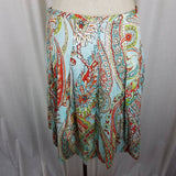 Tommy Bahama Cotton Stretch Paisley Pleated Short Twirl Skirt Womens 8 Pastels