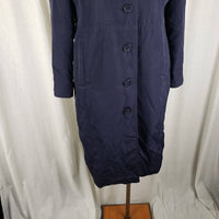 Vintage Thinsulate Insulated Lined Mock Neck Trench Coat Peacoat Womens S M Navy