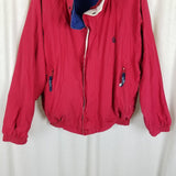Nautica Reversible Spellout Windbreaker Jacket Mens M Racing Stripes Colorblock