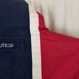 Nautica Reversible Spellout Windbreaker Jacket Mens M Racing Stripes Colorblock