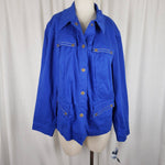Jones New York Signature Fresh Blue Chambray Trucker Style Jacket Womens 2X Plus