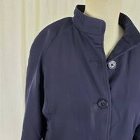 Vintage Thinsulate Insulated Lined Mock Neck Trench Coat Peacoat Womens S M Navy