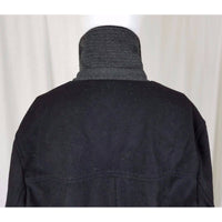 Five Four Wool Asymmetrical Button Up Peacoat Coat Shirt Jacket Mens L Black 54