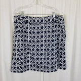 LizGolf Claiborne Cotton Stretch Woven Ribbon Grid Print Skort Skirt Womens 16W