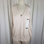 Kenneth Cole Reaction Lightweight Knit V-Neck Sweater Womens XL Oatmeal SA7001
