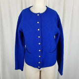 Karen Scott Cobalt Blue Boiled Wool Heavyweight Sweater Cardigan Jacket Women PM