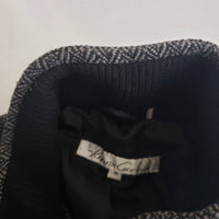 Kenneth Cole NY Herringbone Tweed Wool Bomber Field Jacket Mens M Black & White