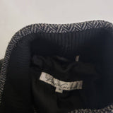 Kenneth Cole NY Herringbone Tweed Wool Bomber Field Jacket Mens M Black & White