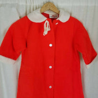 Candi Cane Robes Red Plush Fur Christmas Bath Robe Sleepwear Girls 10 Vintage