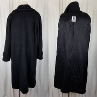 Vintage Jones New York Long Maxi Pure Wool Stroller Coat Peacoat Womens L Black
