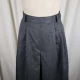 Vintage Laura Ashley Pure Wool Pleated Aline Twirl Skirt Womens 8 Charcoal Grey