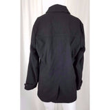 Five Four Wool Asymmetrical Button Up Peacoat Coat Shirt Jacket Mens L Black 54