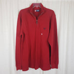 Chaps Ralph Lauren Waffle Henley 1/4 Zip Funnel Neck Long Sleeve Shirt Mens L