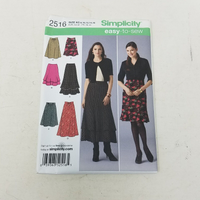 Simplicity Sewing Easy Pattern Ruffled Skirt 2516 Womens 8 10 12 14 16 New UNCUT