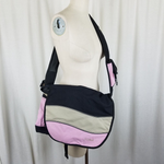 LL Bean Pink Colorblock Crossbody Flap Messenger Large Shoulder Bag Computer
